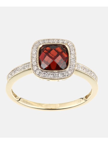 Diamant L'éternel Ring aus 375 Gelbgold mit Diamant mit Granat