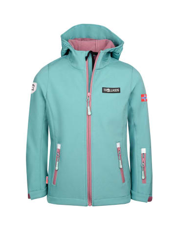 Trollkids Softshell Jacke "Oslofjord" in Gletschergrün/Orchidee