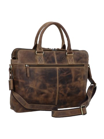 Greenburry Vintage Shopper Tasche Leder 40 cm in brown
