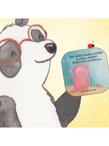 Mr. & Mrs. Panda Untersetzer Axolotl Hurra Design mit Spruch in Weiß