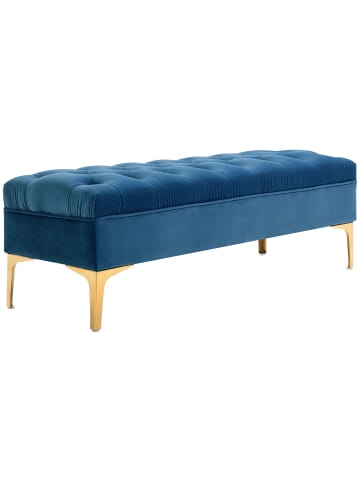 HOMCOM Sitzbank in Blau & Gold 118L x 45B x 42H cm