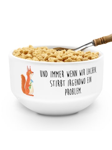 Mr. & Mrs. Panda Schüssel Eichhörnchen Blume mit Spruch in Weiß