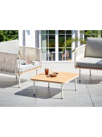 Beliani Esstisch SENISE in Weiß - (W) 74 x (H) 28 x (L) 74 cm