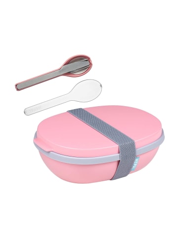 Mepal Lunchbox Duo mit Besteck Ellipse 22,5 x 17,5 cm in Nordic Pink