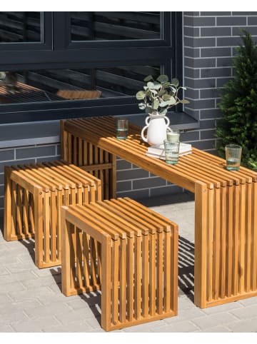 Beliani 3er-Set Hocker BELLANO in Braun