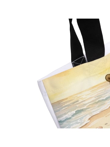 Mr. & Mrs. Panda Tote Bag Otter Pommes Design ohne Spruch in Weiß
