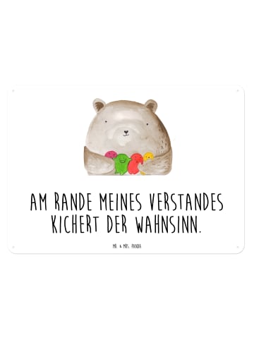 Mr. & Mrs. Panda Blechschild Bär Gefühl mit Spruch in Weiß
