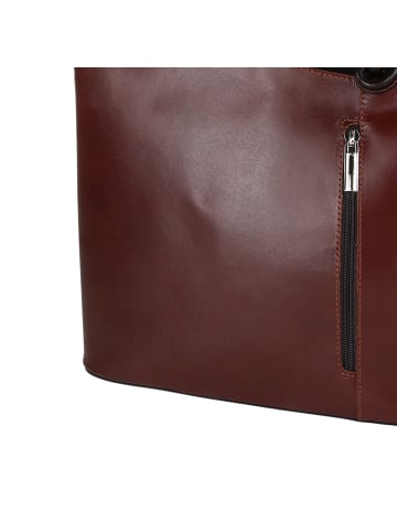 Toscanto Toscanto Schultertasche, Rucksack Leder braun ca. 28cm