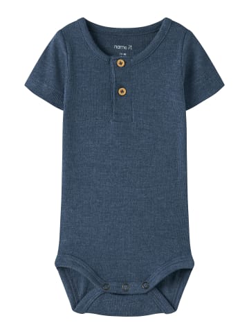 name it Kurzarm Body Druckknöpfen 3er-Set Bequem in Blau-2