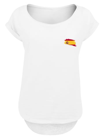 F4NT4STIC Long Cut T-Shirt Spain Spanien Flagge in weiß