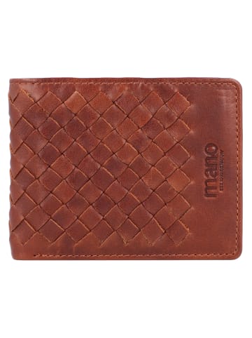 mano Don Luca Geldbörse Leder 10,5 cm in cognac