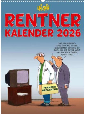LAPPAN Kalender - Uli Stein Rentnerkalender 2026: Monatskalender für die Wand