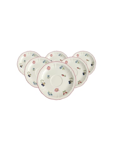 Villeroy & Boch 6er Set Kaffeeuntertassen Petite Fleur ø 14,5 cm weiß in weiß