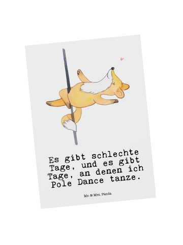 Mr. & Mrs. Panda Postkarte Fuchs Poledance mit Spruch in Weiß