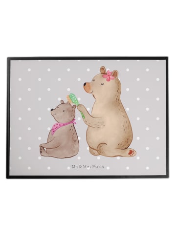 Mr. & Mrs. Panda Tischunterlage Bär Kind ohne Spruch in Grau Pastell