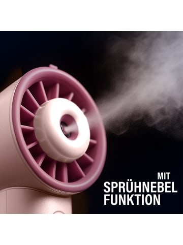 Stoneline Tragbarer Handventilator mit Sprühnebelfunktion | Rosé in Rosé
