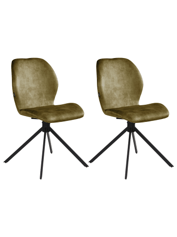 Beliani 4er-Set Esszimmerstuhl MORRISON in Grün/Schwarz