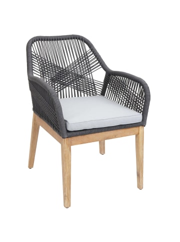 MCW Gartenstuhl H56b, Dunkelgrau Kissen hellgrau