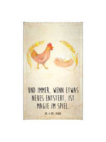 Mr. & Mrs. Panda Handtuch Huhn Stolz mit Spruch in Vintage