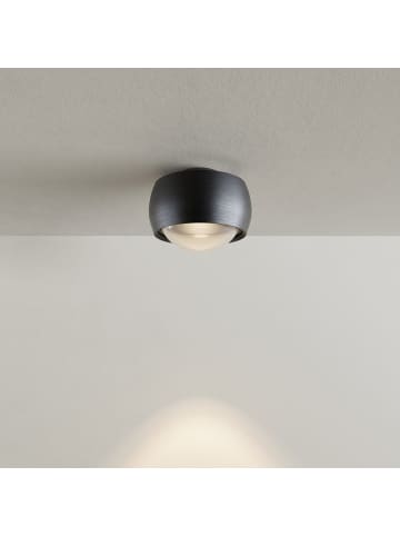 s.LUCE LED Deckenleuchte Beam mit Linse Aufbauspot Ø 8cm in Schwarz