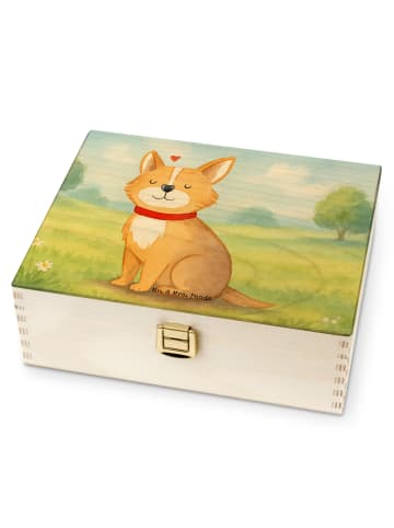 Mr. & Mrs. Panda Teebox Holz Hund Glück Design ohne Spruch in Weiß