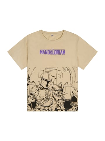 Star Wars T-Shirt Star Wars The Mandalorian Din Djarin Grogu in Beige