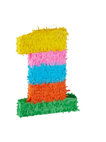relaxdays 3tlg. Pinata Set "Zahl 1" in Bunt