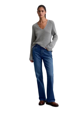 Marc O'Polo V-Neck-Strickpullover relaxed in grey granite melange