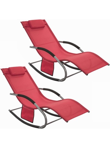 SoBuy Swingliege in Rot - (B)150 x (H)63 x (T)87cm