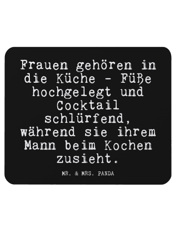 Mr. & Mrs. Panda Mousepad Frauen gehören in die... mit Spruch in Schwarz