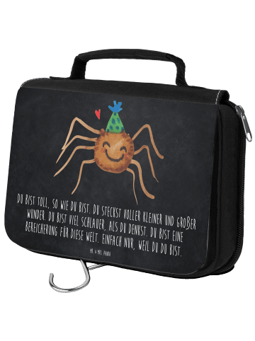 Mr. & Mrs. Panda Kulturbeutel Spinne Agathe Party mit Spruch in Kreidetafel