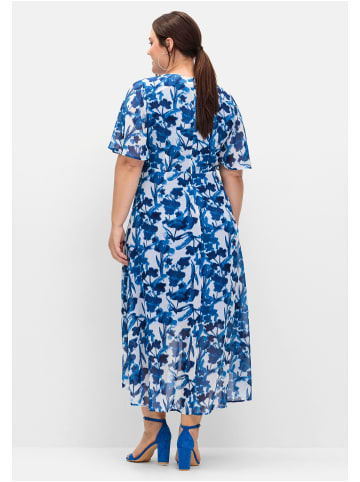 sheego Chiffonkleid in kobalt gemustert