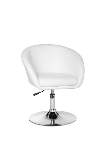 FineBuy Esszimmerstuhl in Weiß / Kunstleder / 62x55x84