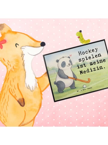 Mr. & Mrs. Panda Schreibunterlage Panda Hockey spielen Design mi... in Weiß