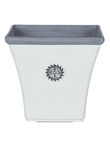 Beliani Outdoor Blumentopf ELATEIA in Weiß/Blau - (W) 32 x (H) 31 x (L) 32 cm