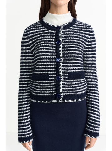 Rich & Royal Strickjacke in marine weiß - 0001