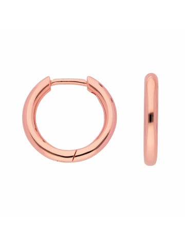 Adeliás Damen 925 Silber Ohrringe / Creolen Ø 17 mm in rose