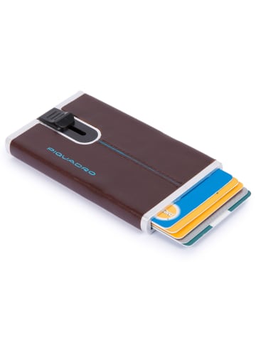 Piquadro Blue Square Kreditkartenetui RFID Leder 6 cm in mahagonibraun