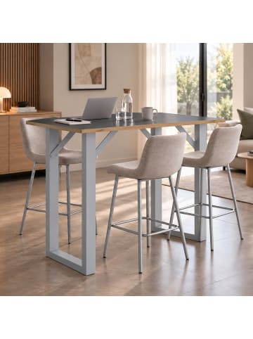 VCM  Bartisch Salia Stehtisch 138 x 80 Salia in Silber / Anthrazit