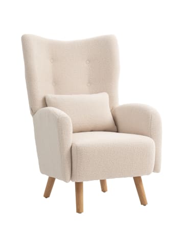 HOMCOM Sessel in Beige 77L x 72B x 106H cm