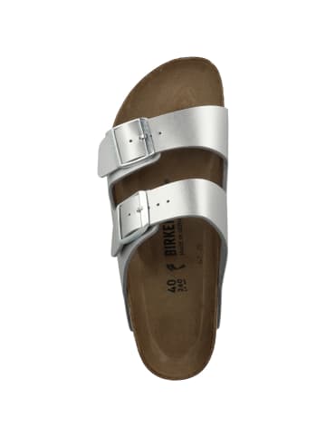 Birkenstock Sandale Arizona Birko-Flor schmal in silber