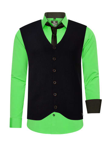 Rusty Neal Hemd mit Weste und Krawatte 3er Set in Grün