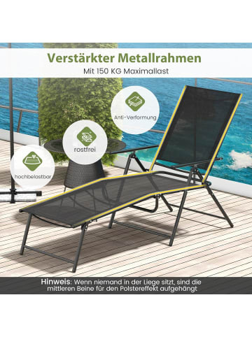 COSTWAY 2er Set Sonnenliege klappbar in Schwarz