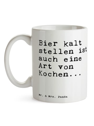 Mr. & Mrs. Panda Kaffeebecher Bier kalt stellen ist... mit Spruch in Weiß