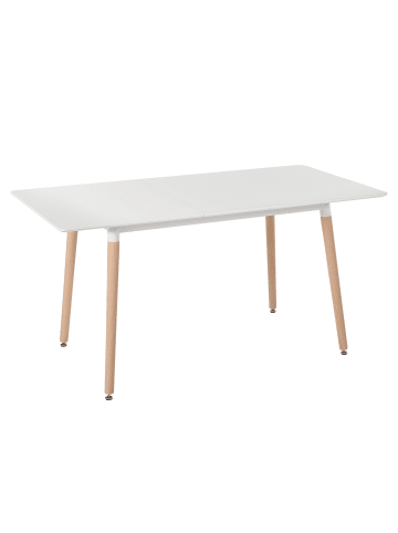 Beliani Esszimmertisch MIRABEL in Weiß/Braun - (W) 80 x (H) 75 x (L) 120 cm