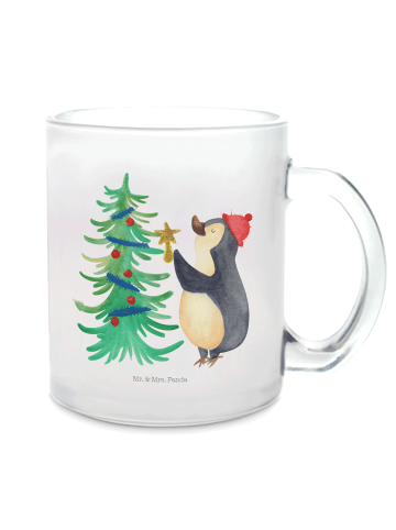 Mr. & Mrs. Panda Teetasse Pinguin Weihnachtsbaum ohne Spruch in Transparent