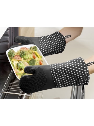 Wenko Silikon Küchenhandschuhe - 2er Set in Schwarz, (B) 19 x (H) 38 cm