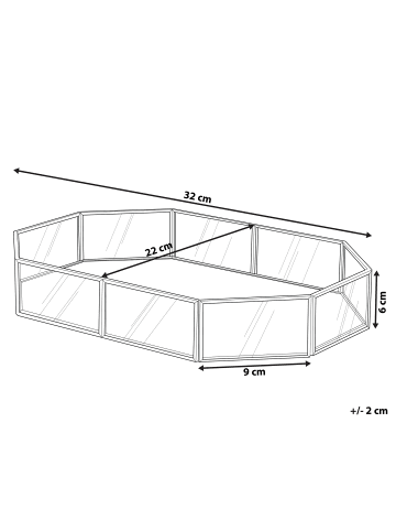 Beliani Tablett CHABRIS in Gold/Transparent - (W) 32 x (H) 6 x (L) 22 cm