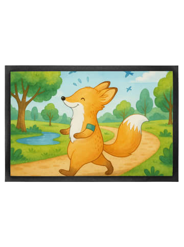 Mr. & Mrs. Panda Schmutzmatte Fuchs Joggen Design ohne Spruch in Weiß