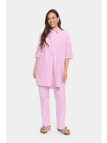 SAINT TROPEZ Kleid HaddaSZ Gerade Passform in Fandango Pink White Stripe